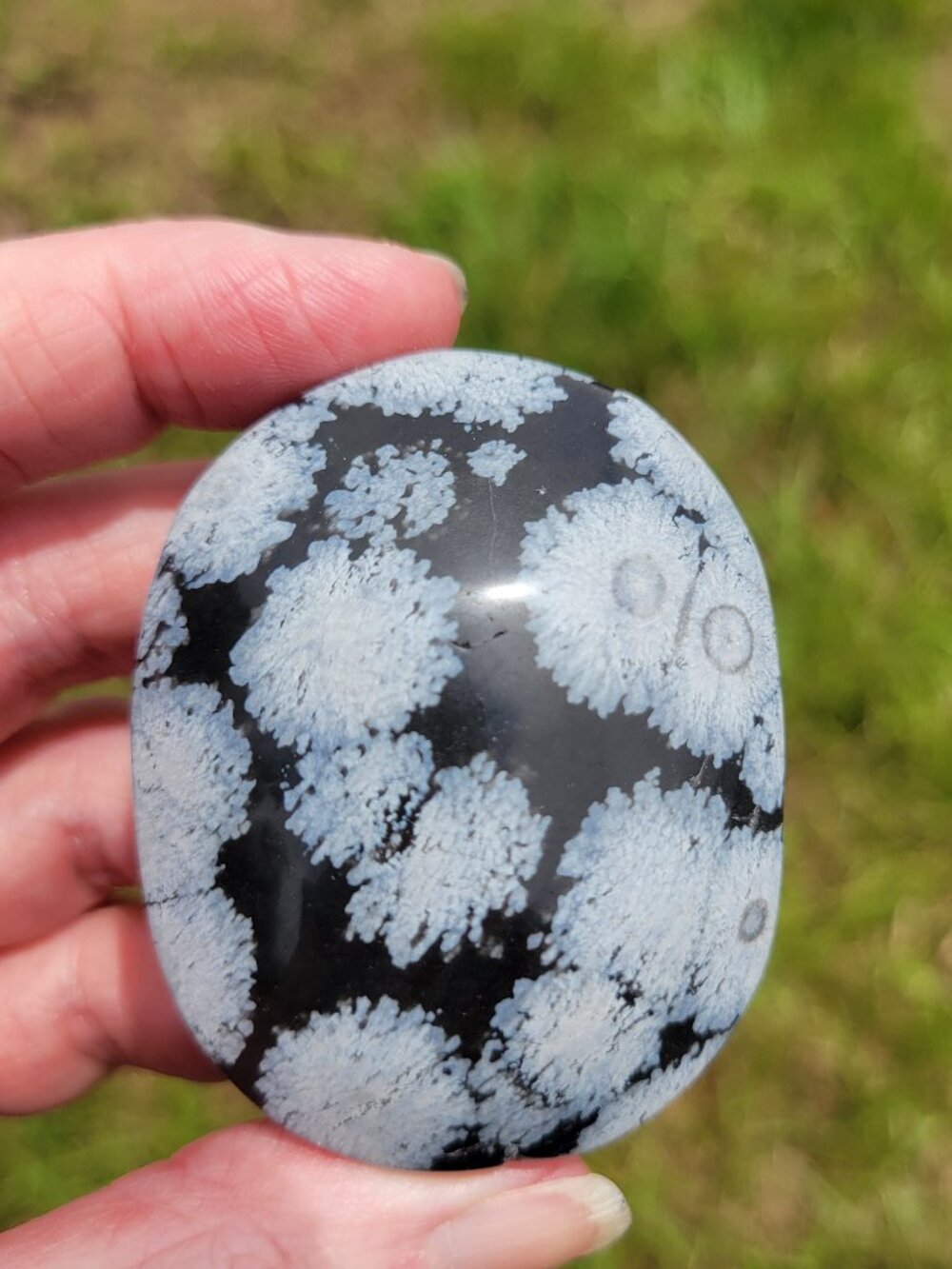 Snowflake Obsidian Palm Stone (SO158)